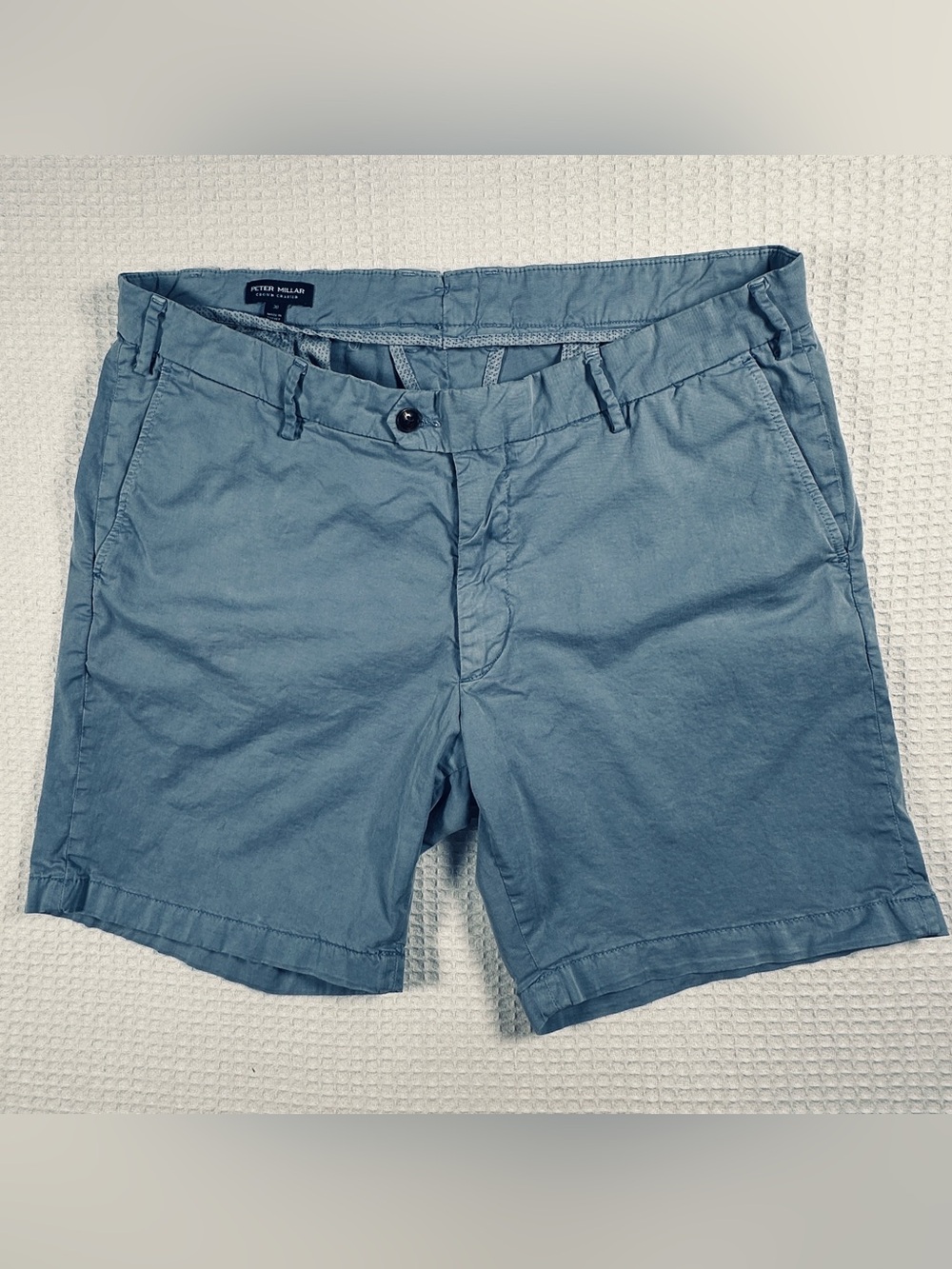 Peter Millar Crown Crafted Concorde Chino Golf Shorts Men's Size 38 Slate Blue